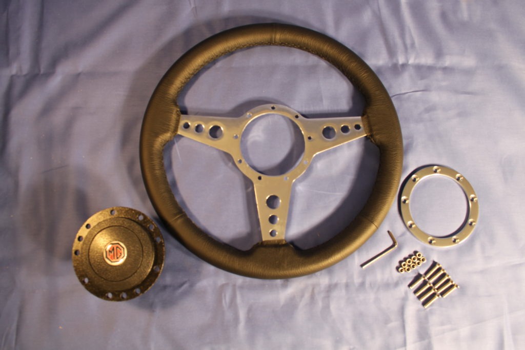New 13" Leather Steering Wheel & Adaptor MG Midget MK1 1962-1963