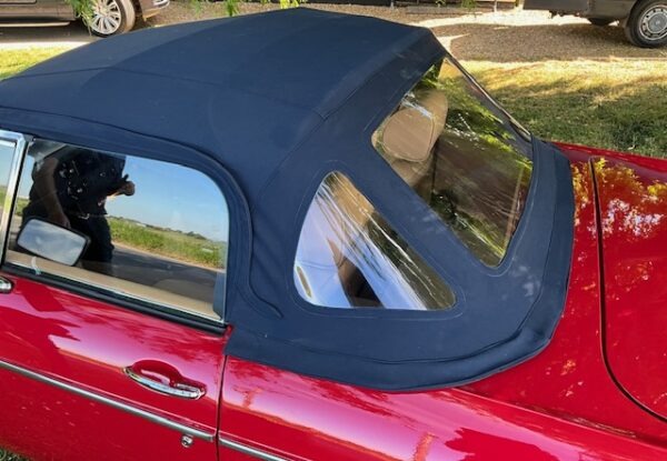 BHH905NSF MGB NAVY BLUE CLOTH HOOD ON HEADER RAIL
