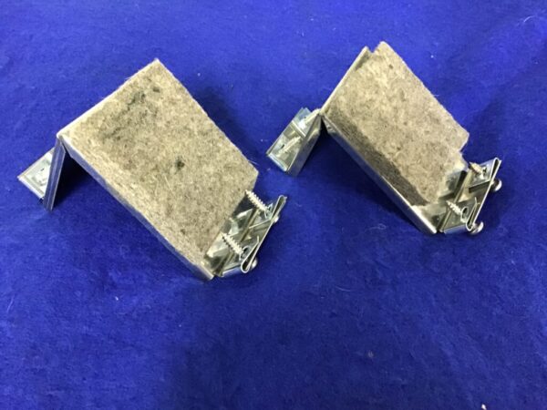 AHH7550/1  MGB PAIR OF STAINLESS WINDOW STOP BRACKET INC  FITTINGS