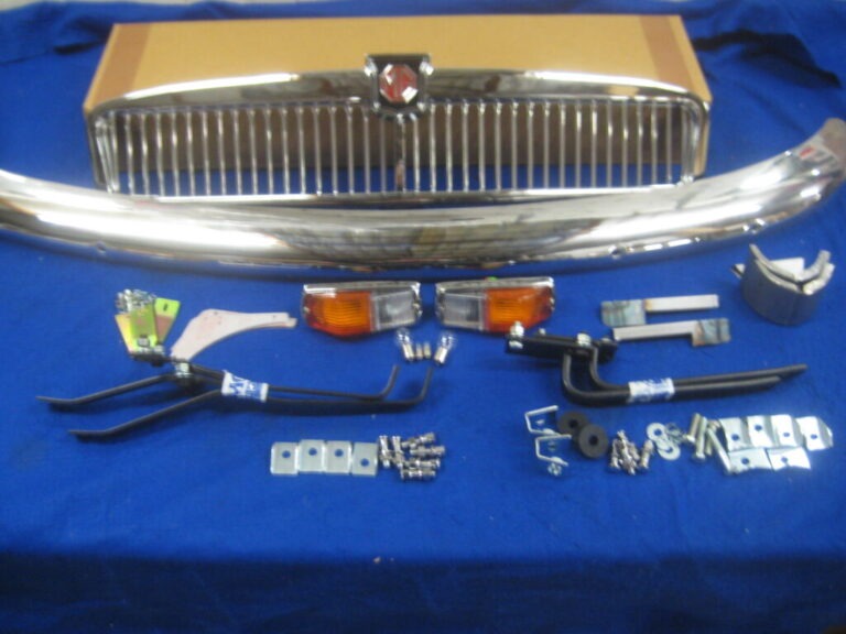 MGB RUBBER TO CHROME BUMPER CONVERSION KIT WITH CHROME SLATED GRILL