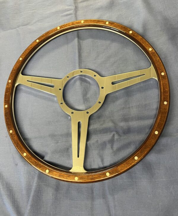 15WSF MGB 15 INCH FLAT SLOTTED WOODEN STEERING WHEEL & BOS GT ROADSTER - Image 5