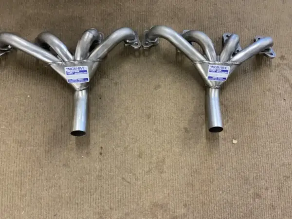 BHH1000HS PAIR OF MGB V8 TUBULAR BLOCK HUGGER S/S MANIFOLDS (ONLY)